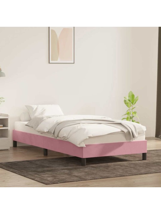Rám postele bez matrací růžová 80x220 cm samet