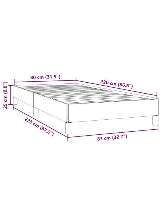 Rám postele bez matrací růžová 80x220 cm samet