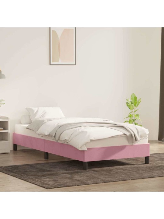 Rám postele bez matrací růžová 100x220 cm samet