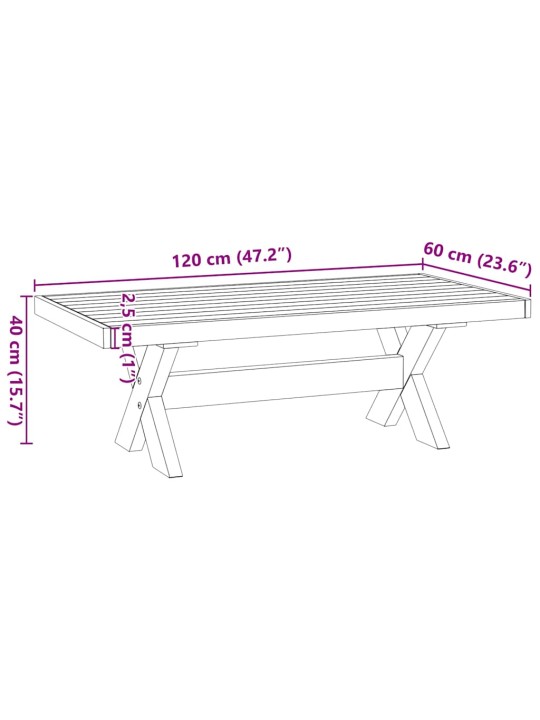 Konferenční stolek noain na nohách ve tvaru x 120x60x40 cm