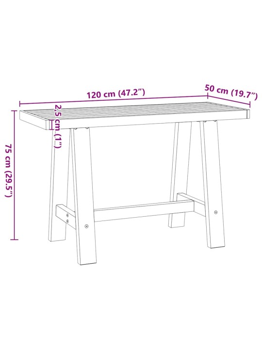 Psací stůl NOAIN na nohách ve tvaru A 120x50x75 cm borovice