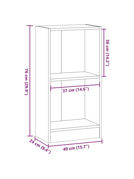 Knihovna dub artisan 40 x 24 x 76 cm kompozitní dřevo