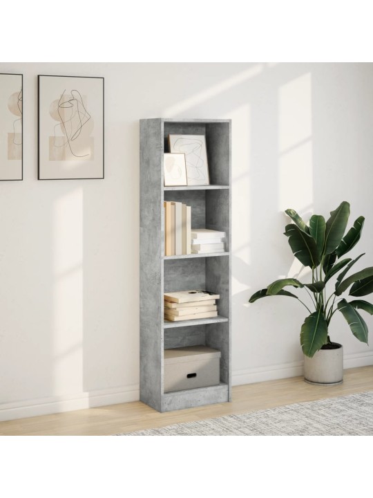 Knihovna betonově šedá 40 x 24 x 143 cm kompozitní dřevo