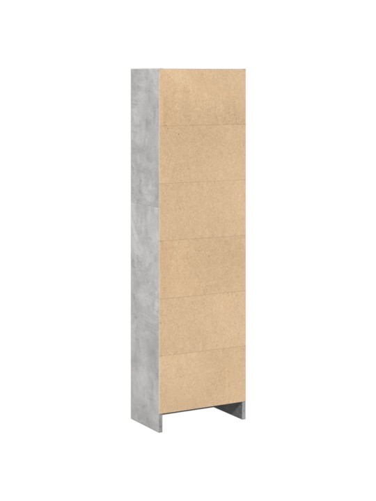 Knihovna betonově šedá 40 x 24 x 143 cm kompozitní dřevo