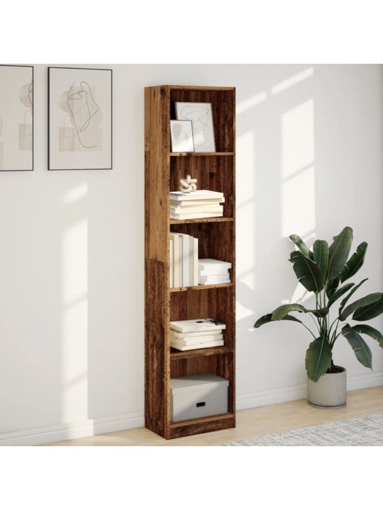 Knihovna old wood 40 x 24 x 176 cm kompozitní dřevo