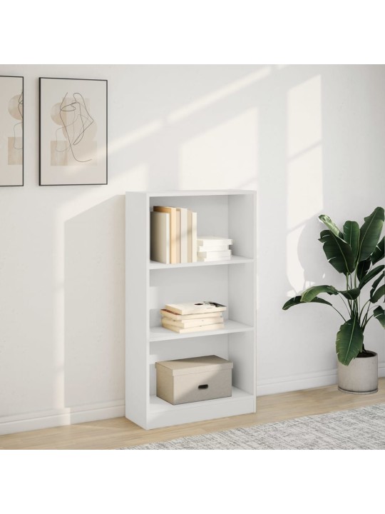 Knihovna bílá 60 x 24 x 109 cm kompozitní dřevo