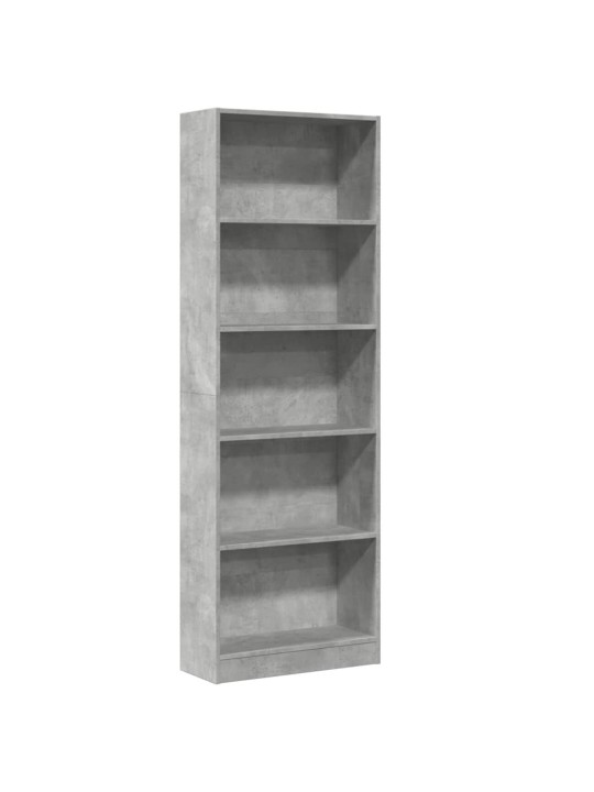 Knihovna betonově šedá 60 x 24 x 176 cm kompozitní dřevo
