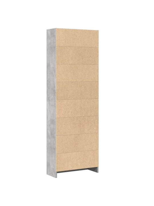 Knihovna betonově šedá 60 x 24 x 176 cm kompozitní dřevo