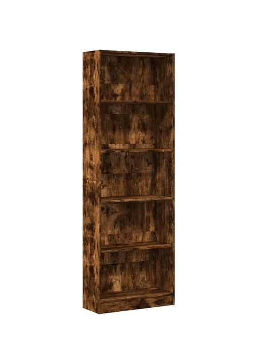 Knihovna kouřový dub 60 x 24 x 176 cm kompozitní dřevo