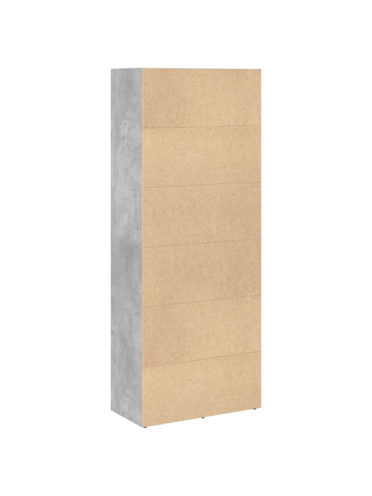 Knihovna betonově šedá 60 x 30 x 152 cm kompozitní dřevo