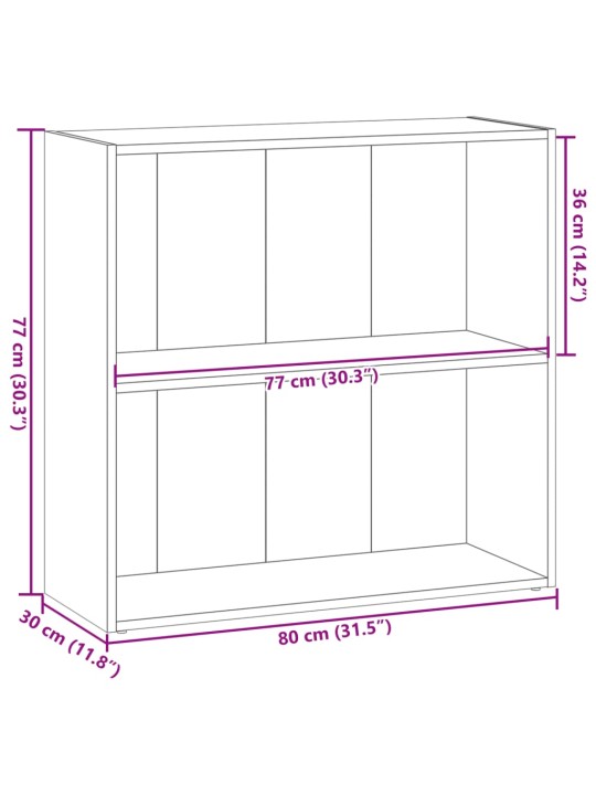 Knihovna old wood 80 x 30 x 77 cm kompozitní dřevo