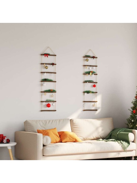 Nástěnné dekorace ve tvaru žebříku 2 ks 30x100cm přírodní větev
