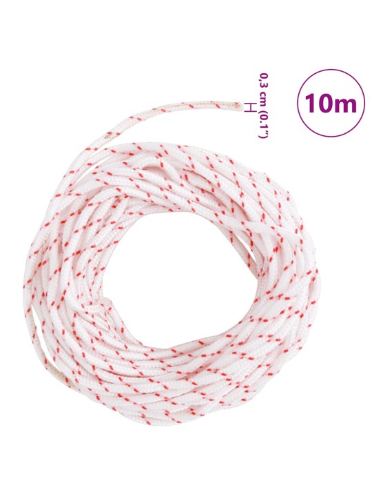 Startovací šňůra bílo-červená ø 3 mm 10 m nylon
