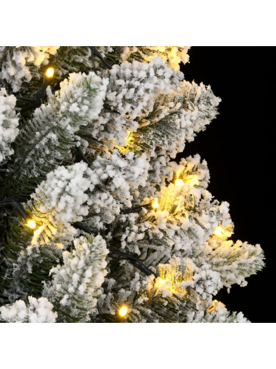 Umělý vánoční stromek s 300 LED a sněhem 240 cm