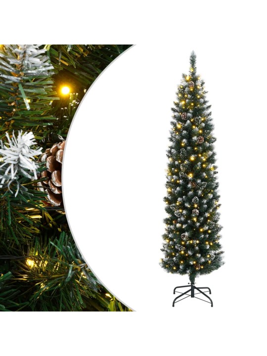 Umělý úzký vánoční stromek s 300 LED 180 cm