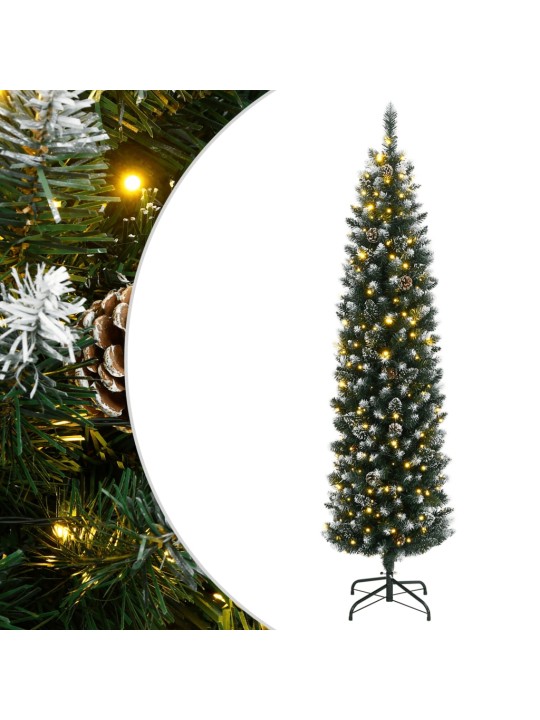 Umělý úzký vánoční stromek s 300 LED 210 cm