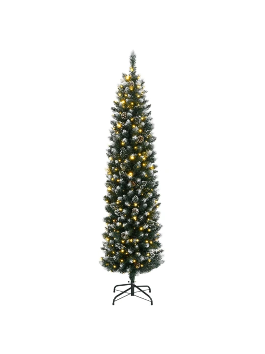 Umělý úzký vánoční stromek s 300 LED 210 cm