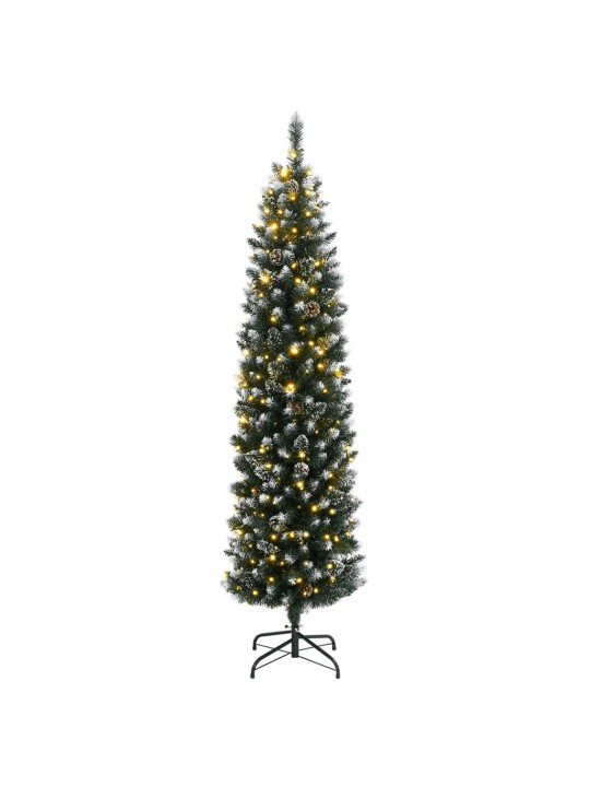 Umělý úzký vánoční stromek s 300 LED 240 cm