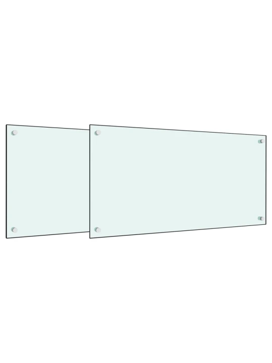 Kuchyňské panely 2 ks bílé 80 x 40 cm tvrzené sklo