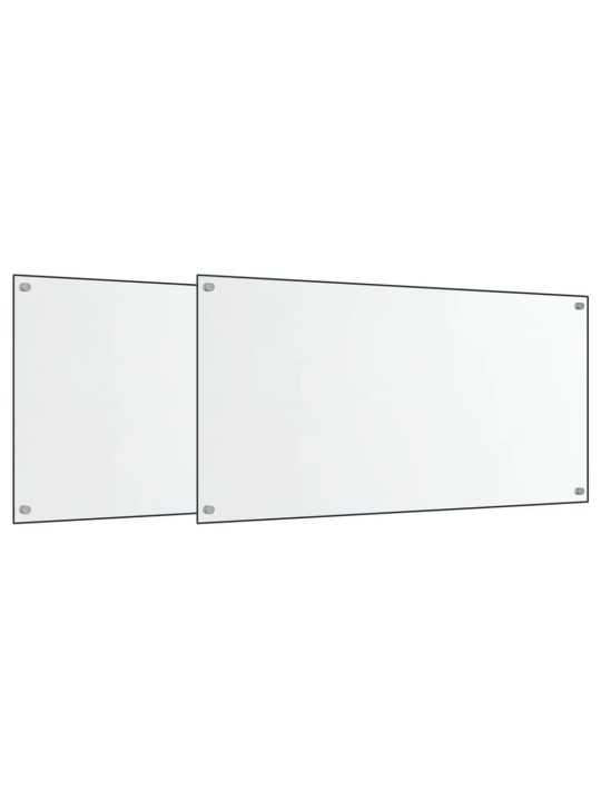Kuchyňské panely 2 ks průhledné 80 x 40 cm tvrzené sklo