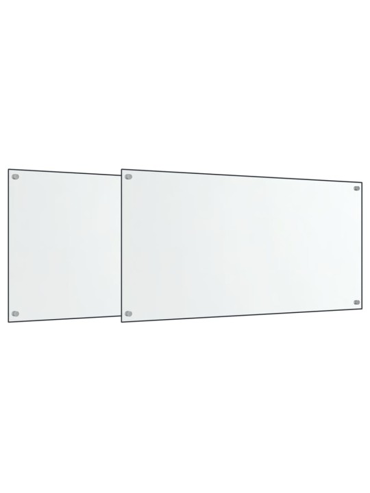 Kuchyňské panely 2 ks průhledné 80 x 50 cm tvrzené sklo