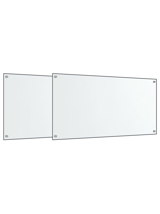 Kuchyňské panely 2 ks průhledné 80 x 60 cm tvrzené sklo
