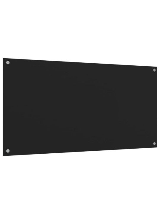 Kuchyňské panely 2 ks černé 80 x 50 cm tvrzené sklo