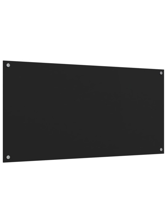 Kuchyňské panely 2 ks černé 80 x 60 cm tvrzené sklo