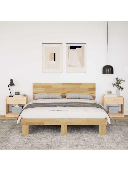 Rám postele s čelem bez matrace 150x200 cm dubový masiv
