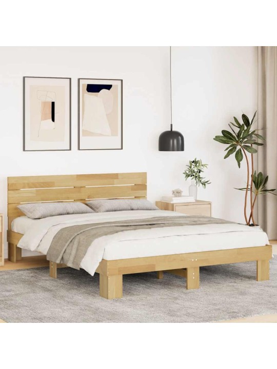 Rám postele s čelem bez matrace 150x200 cm dubový masiv