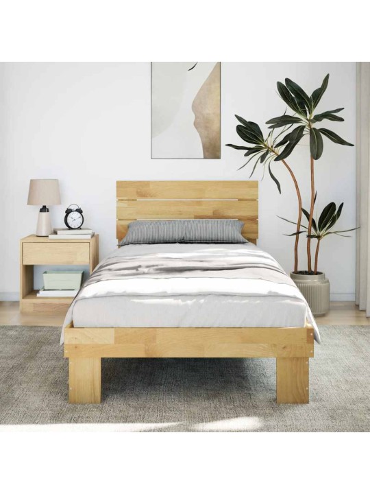 Rám postele s čelem bez matrace 75x190 cm dubový masiv