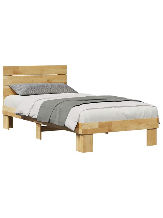 Rám postele s čelem bez matrace 75x190 cm dubový masiv