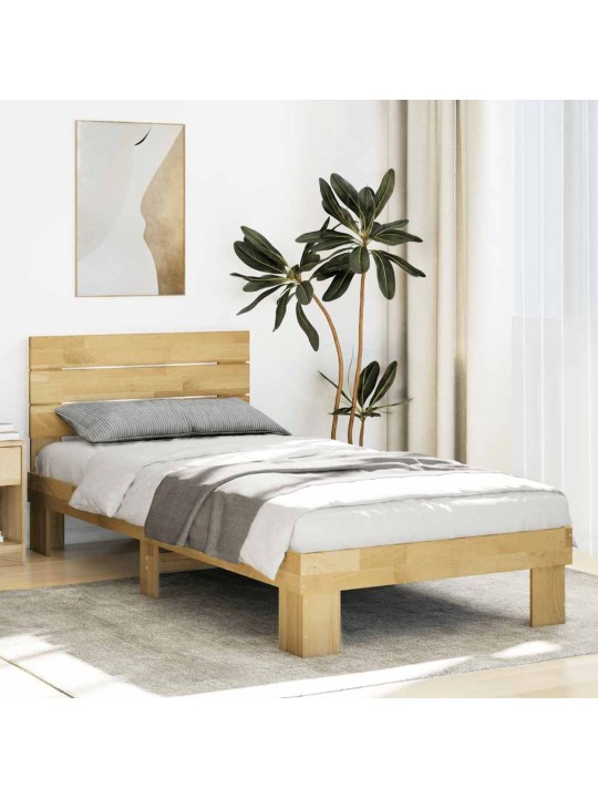 Rám postele s čelem bez matrace 75x190 cm dubový masiv