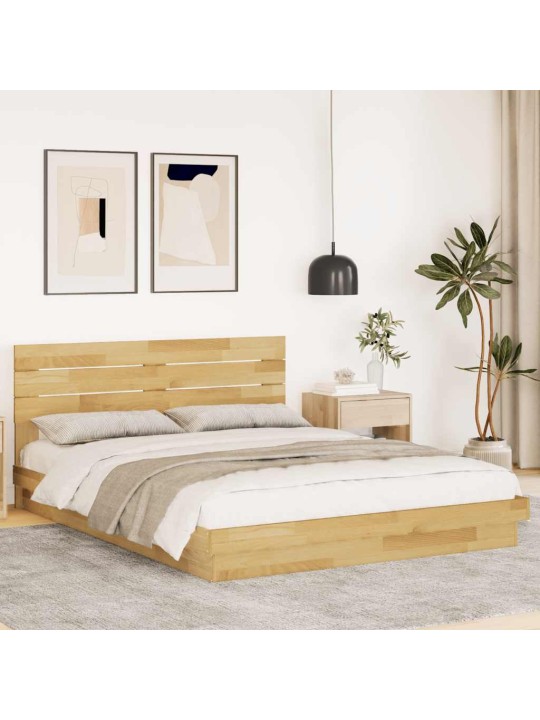 Rám postele s čelem bez matrace 150x200 cm dubový masiv