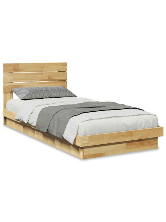 Rám postele s čelem bez matrace 75x190 cm dubový masiv