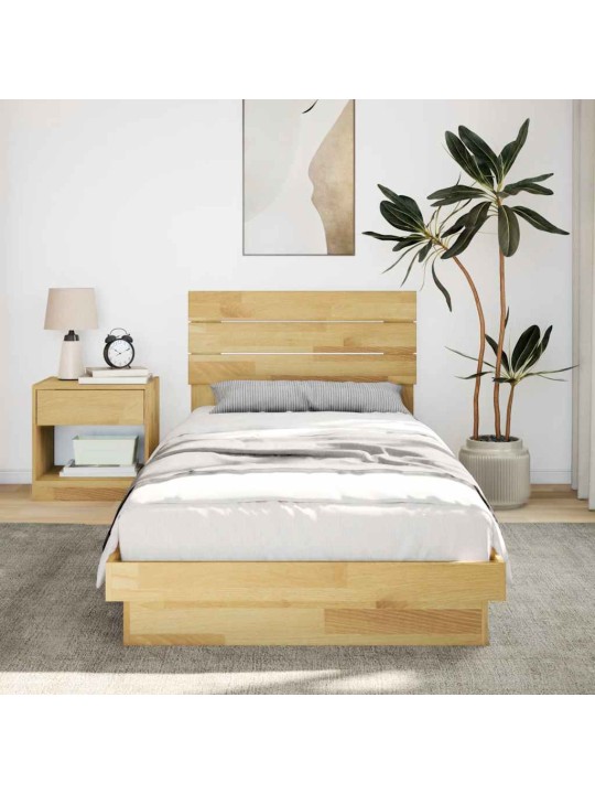 Rám postele s čelem bez matrace 75x190 cm dubový masiv