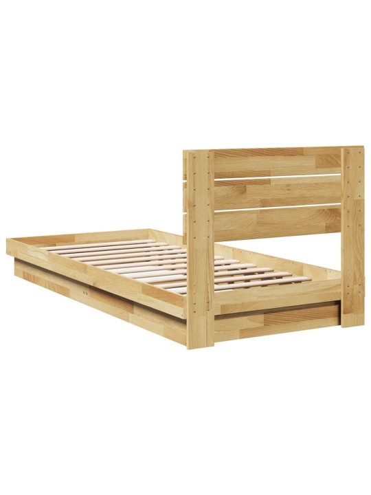 Rám postele s čelem bez matrace 75x190 cm dubový masiv