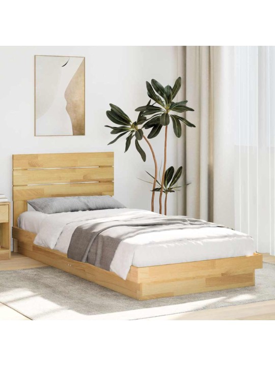 Rám postele s čelem bez matrace 75x190 cm dubový masiv