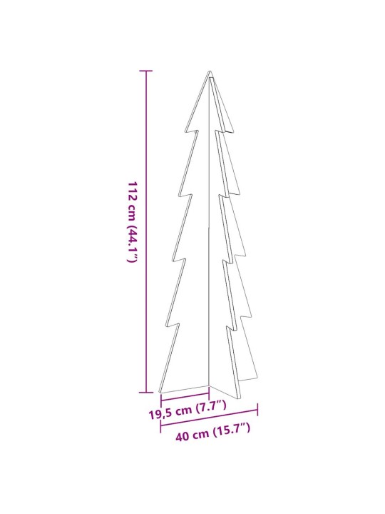 Dřevěný vánoční stromeček na ozdoby bílý 112 cm masiv borovice