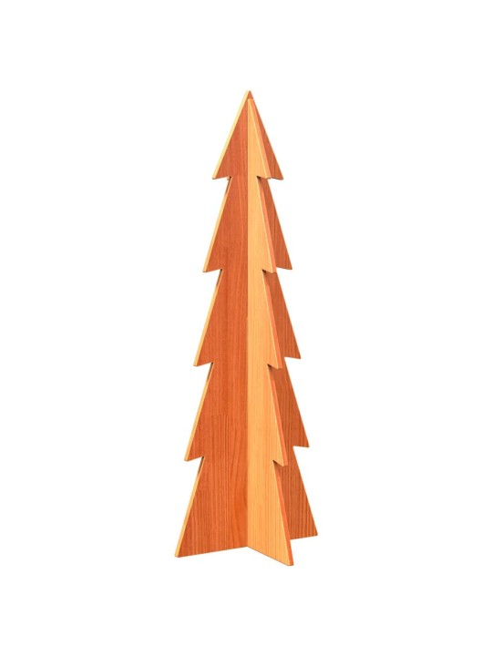 Dřevěný vánoční stromek na ozdoby voskově hnědý 112 cm borovice