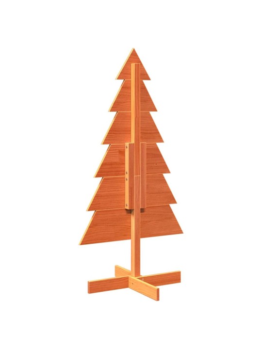 Dřevěný vánoční stromek na ozdoby voskově hnědý 120 cm borovice