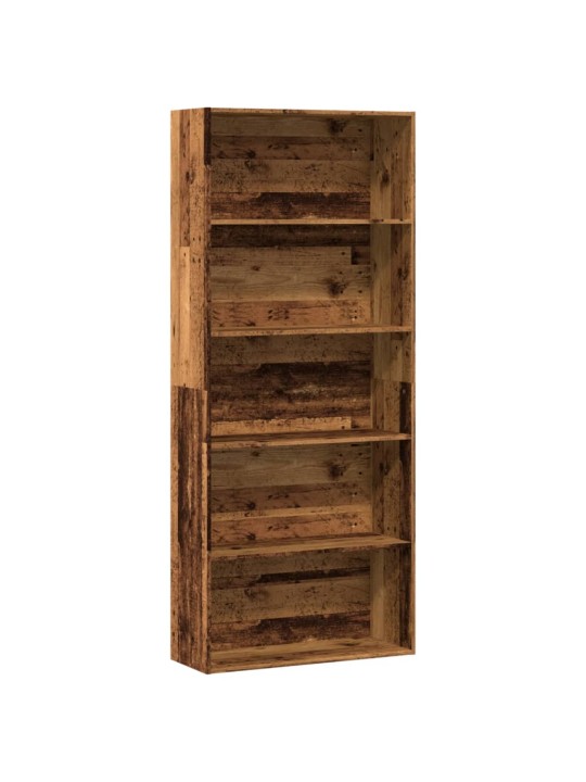 Knihovna old wood 80 x 30 x 189 cm kompozitní dřevo