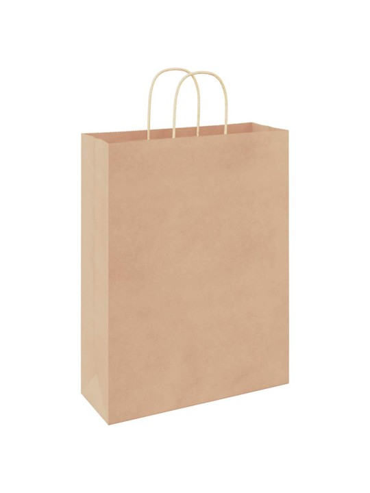 Papírové tašky 250 ks s uchy hnědé 32x12x42 cm