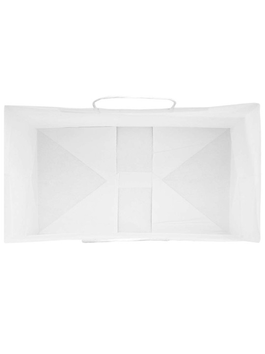 Papírové tašky 50 ks s uchy bílá 15x8x21 cm