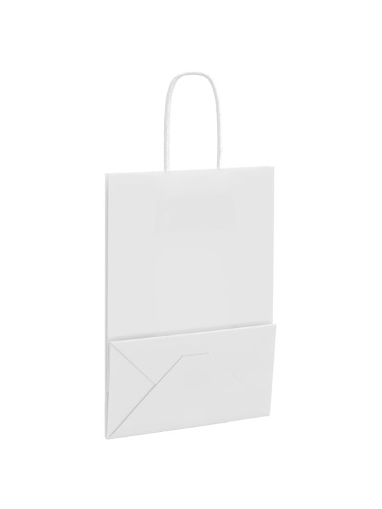 Papírové tašky 50 ks s uchy bílá 15x8x21 cm