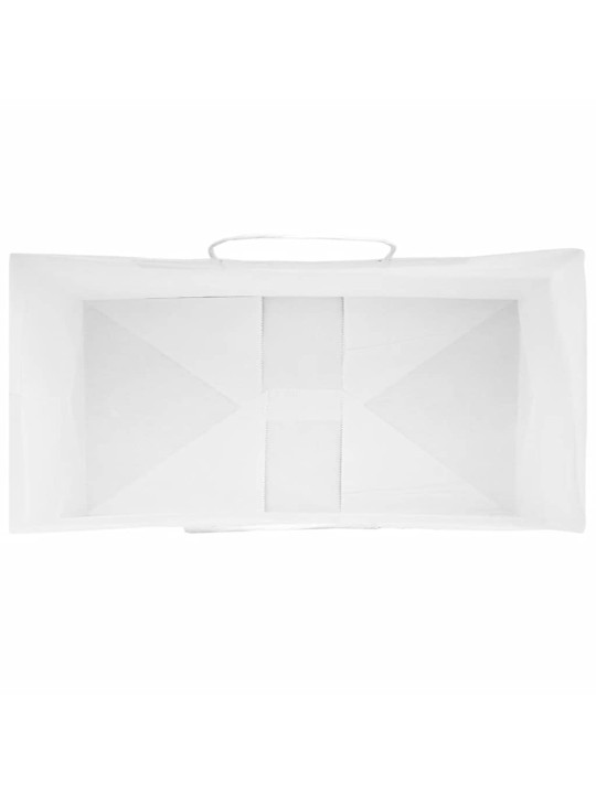 Papírové tašky 50 ks s uchy bílé 21x11x31 cm