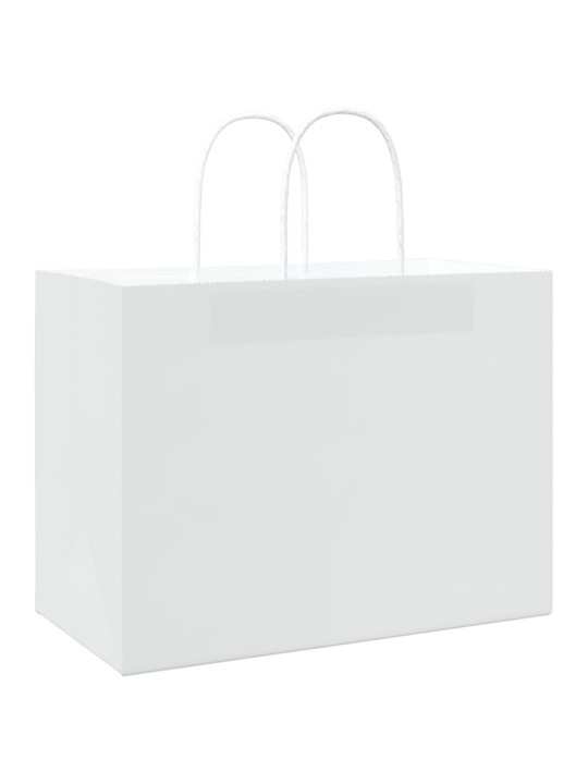 Papírové tašky 50 ks s uchy bílé 32x17x25 cm