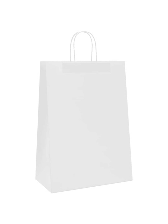 Papírové tašky 50 ks s uchy bílé 32x17x44 cm