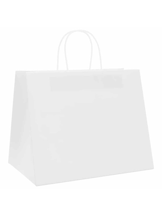 Papírové tašky 50 ks s uchy bílé 32x22x24 cm