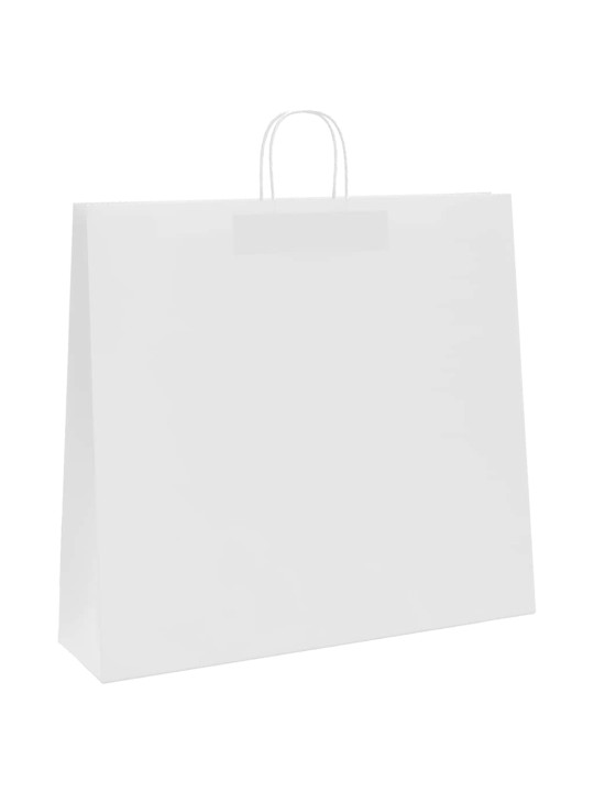 Papírové tašky 50 ks s uchy bílé 54x15x49 cm